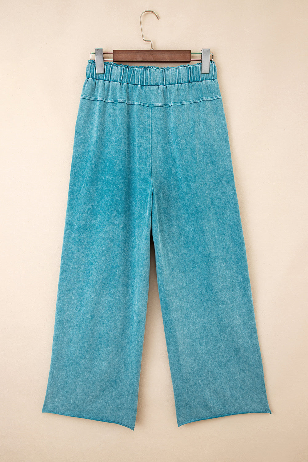 Lapis Mineral Wash Knot High Waist Raw Hem Pants