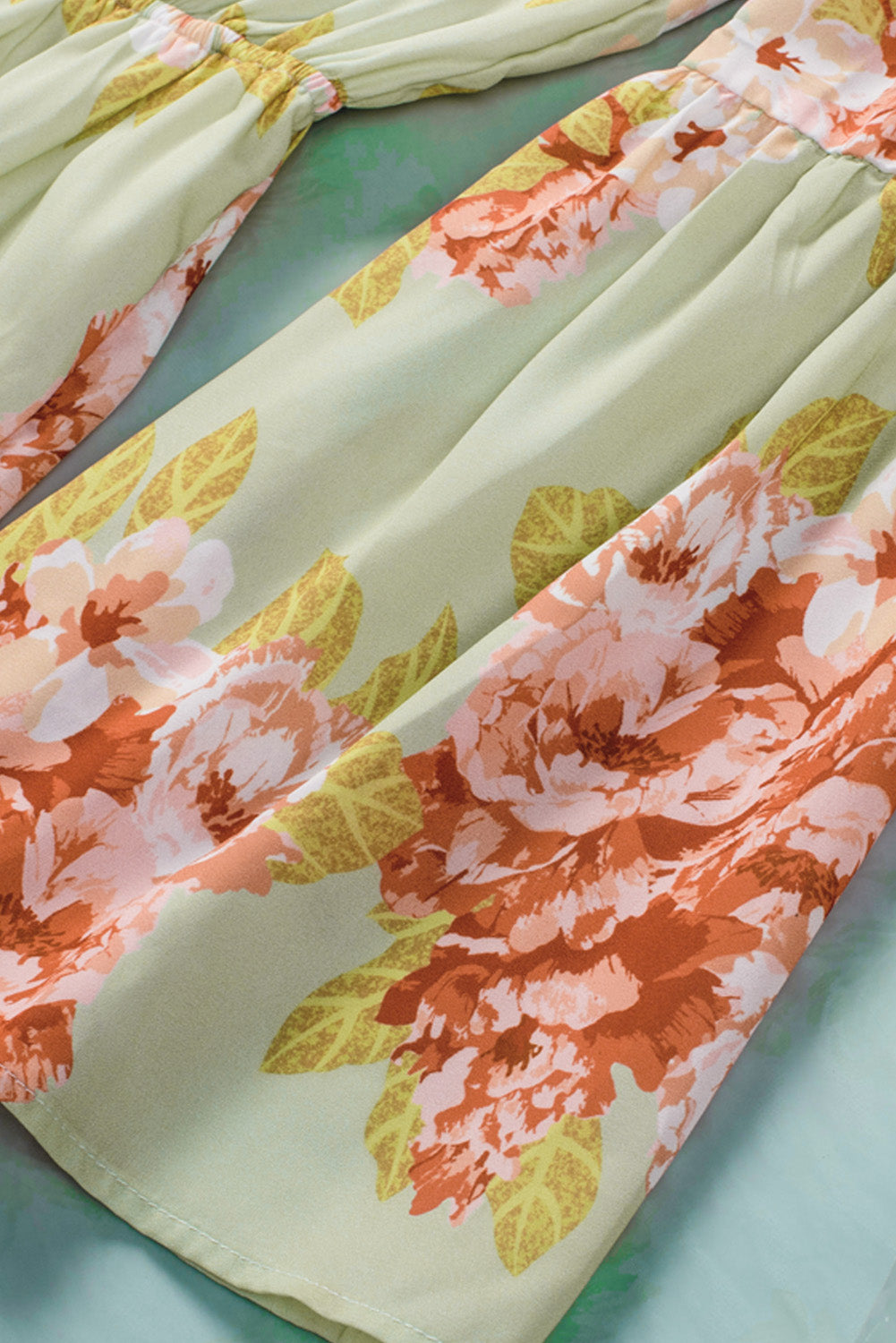 Floral Off-Shoulder Tassel Tie Romper